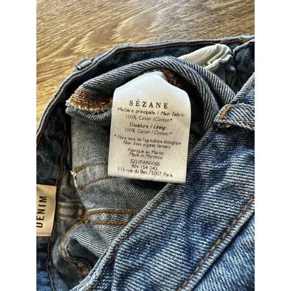 Sezane Denim Brut Sexy Jeans in Denim Blue Size 6 or 28 - Picture 6 of 9